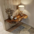 Rustic Floating Shelf, Solid Wood Wall Mounted Display Ledge for Living Room, Bedroom & Kitchen