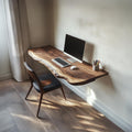 Sculptural Floating Work Desk Solid Wood Study Room Interior Statement Design