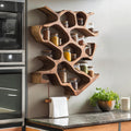 Rustic Wooden Spice Cabinet, Handcrafted Wall Mounted Kitchen Storage Rack Organizer & Entryway Key Holder