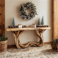 Rustic Live Edge Console Table, Handcrafted Solid Wood Slab Accent Table, Foyer & Living Room Holiday Decor