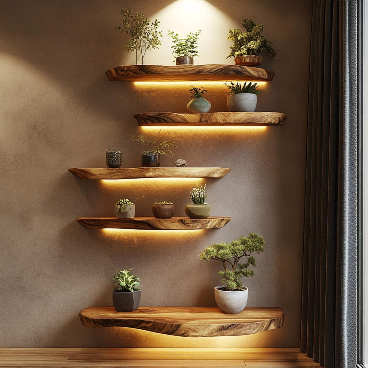 Rustic Wall Mounted Shelf For Living Room And Bedroom