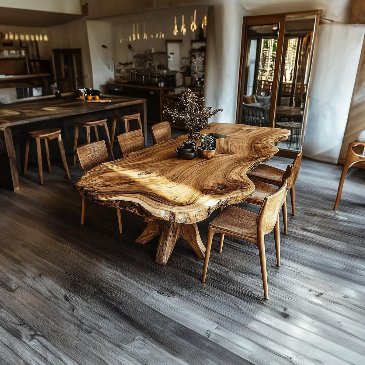 Live Edge Dining Table Handmade Natural For Kitchen