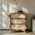 Rustic Nature Inspired Wood Chest of Drawers, Solid Wood Dresser Storage Cabinet for Bedroom Living Room Decor