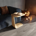 Organic Modern Side Table, Solid Natural Wood Sculptural Accent Table for Living Room, Bedside Nightstand End Table
