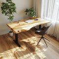 Rustic Live Edge Wooden Work Desk Modern Home Office