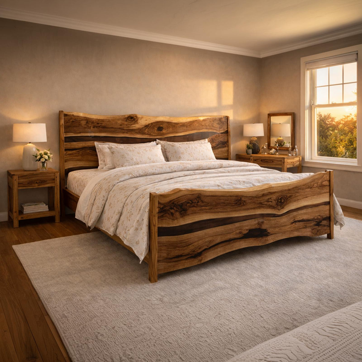 Rustic Live Edge Bed Frame Bedroom And Home