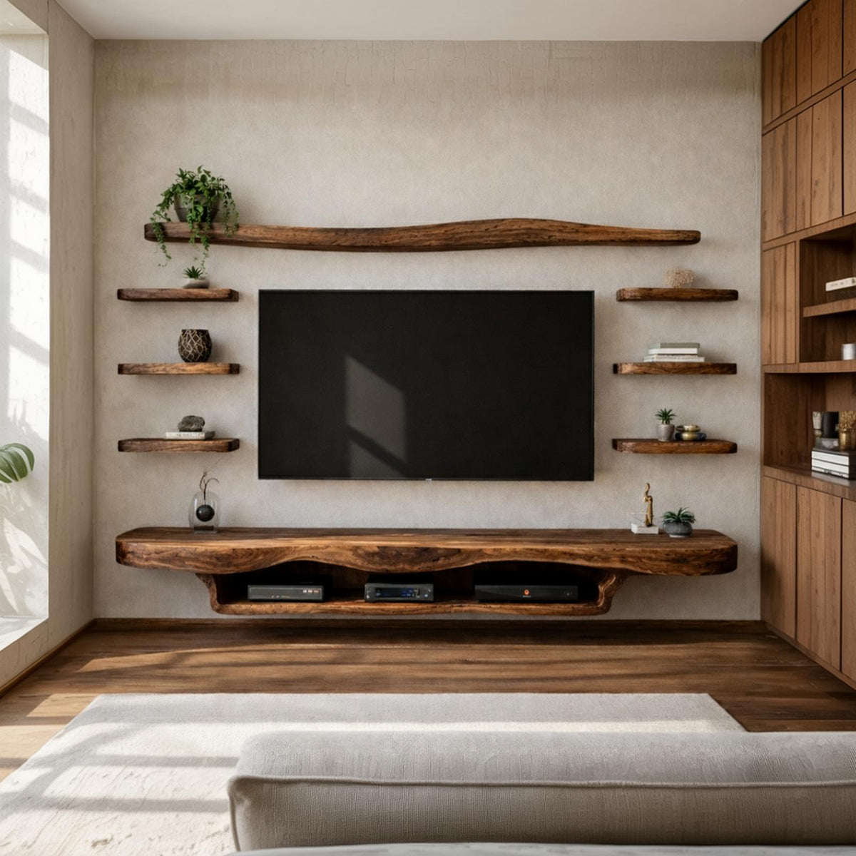 Organic Modern Floating TV Console For Living Room