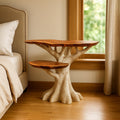 Mid Century Modern Wood Nightstand, Handcrafted Bedside Table & Small Accent End Table for Bedroom Furniture