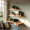 Rustic Floating Shelves Desk Study Room