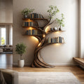 Rustic Tree Bookshelf Contemporary Living Room