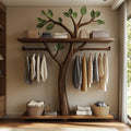 Minimalist Solid Wood Tree Wardrobe Rack Modern Look Bedroom