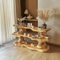 Rustic Organic Wood Display Shelf Living Room Or Spa