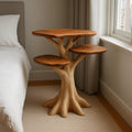 Rustic Tree Branch End Table, Handcrafted Wood Bedside Table & Accent Side Table for Bedroom Furniture Decor