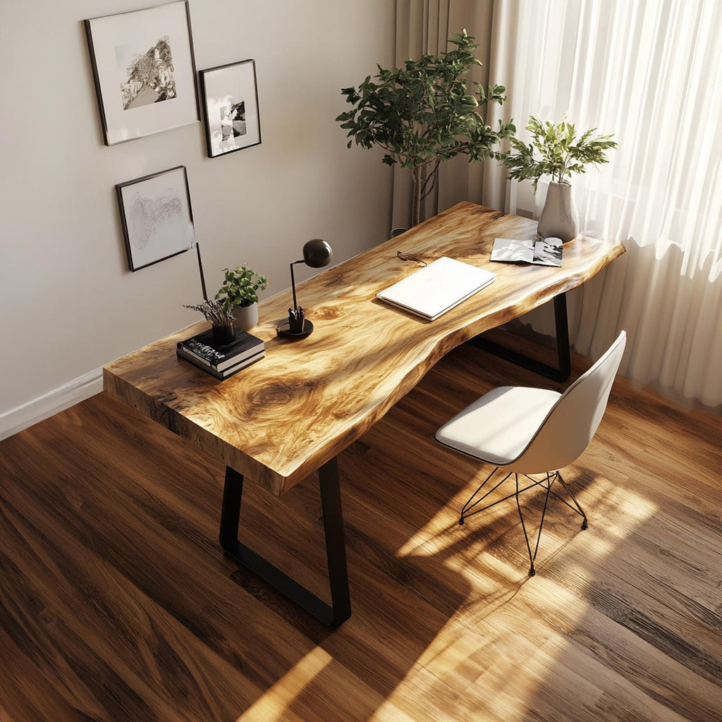 Rustic Live Edge Modern Work Desk Home Office And Studio Room