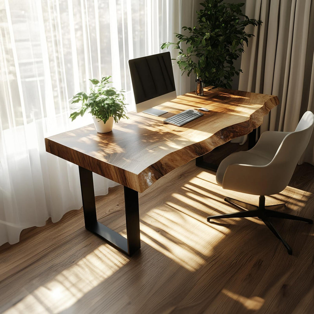 Rustic Live Edge Writing Desk Home Office And Reading Room