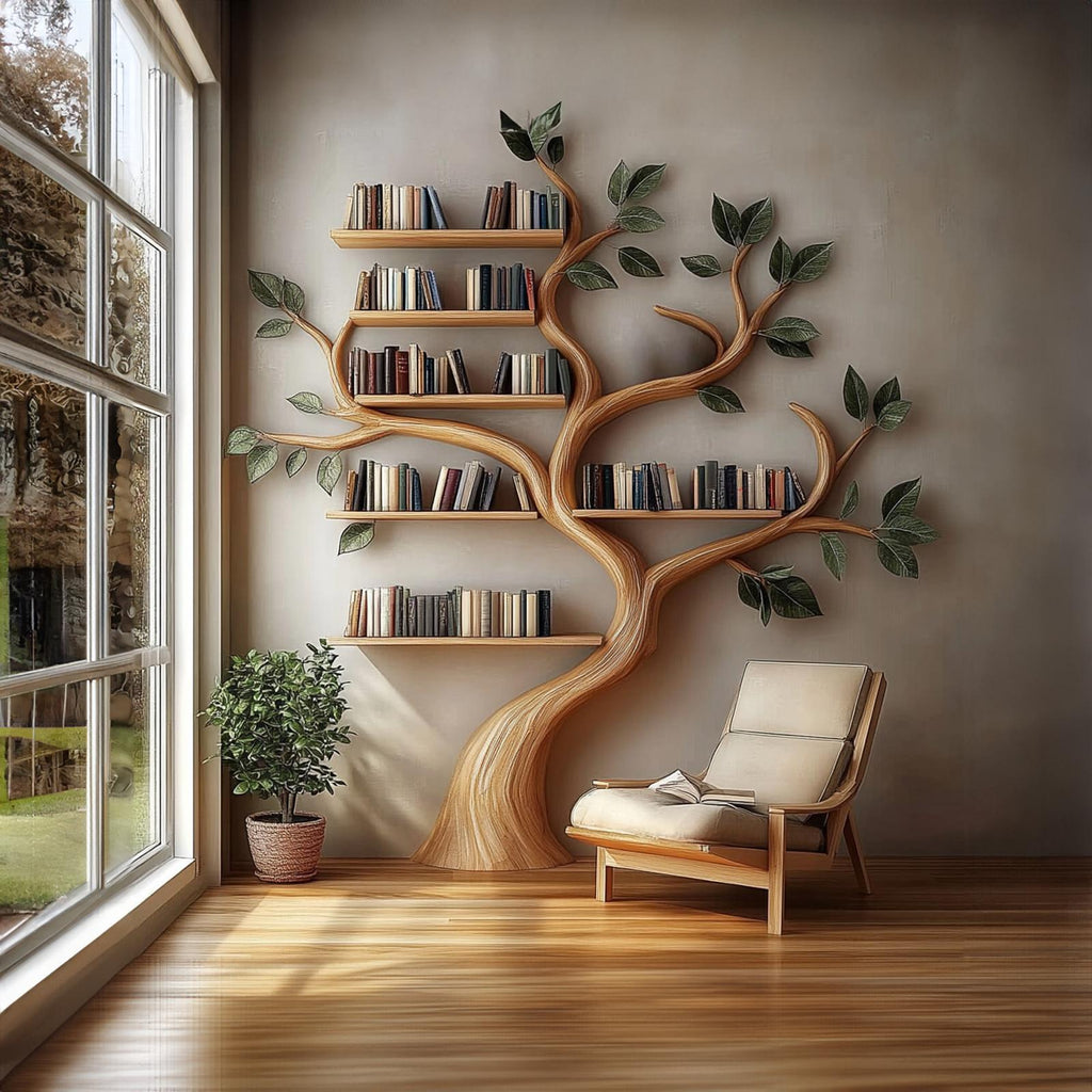 Rustic Branch Bookshelf Bedroom Reading Nook Or Home Library