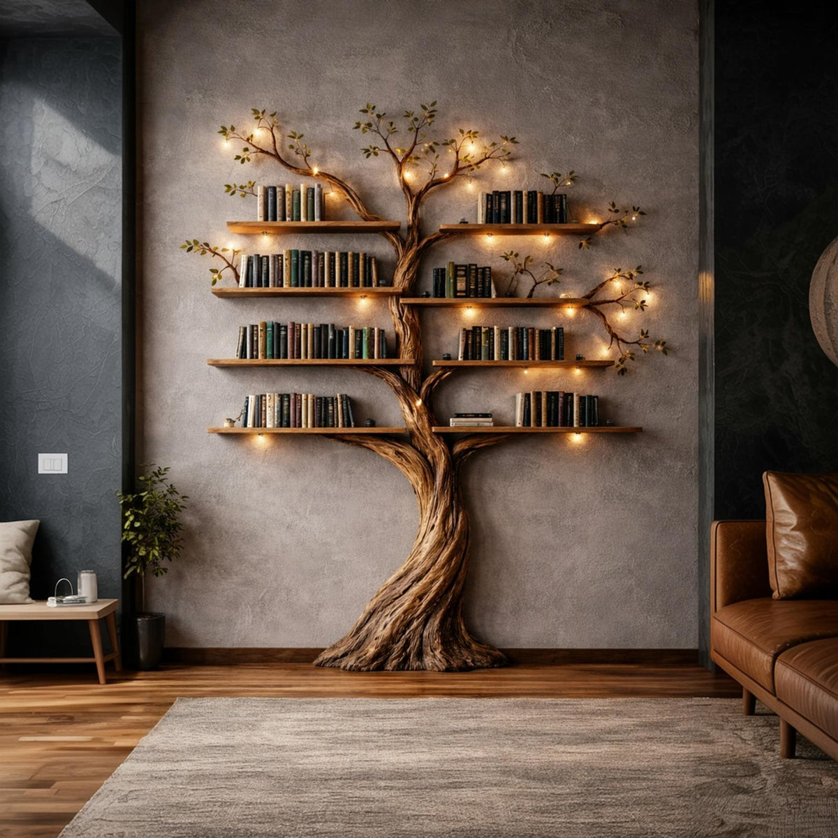 Rustic Nature Inspired Tree Bookshelf For Home