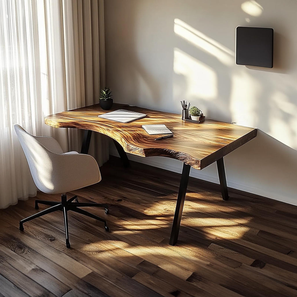 Rustic Live Edge Modern Work Desk Bedroom And Home Office