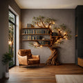 Rustic Farmhouse Tree Bookshelf For Living Room