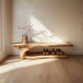 Rustic Solid Timber Shoe Rack Bench Mudroom