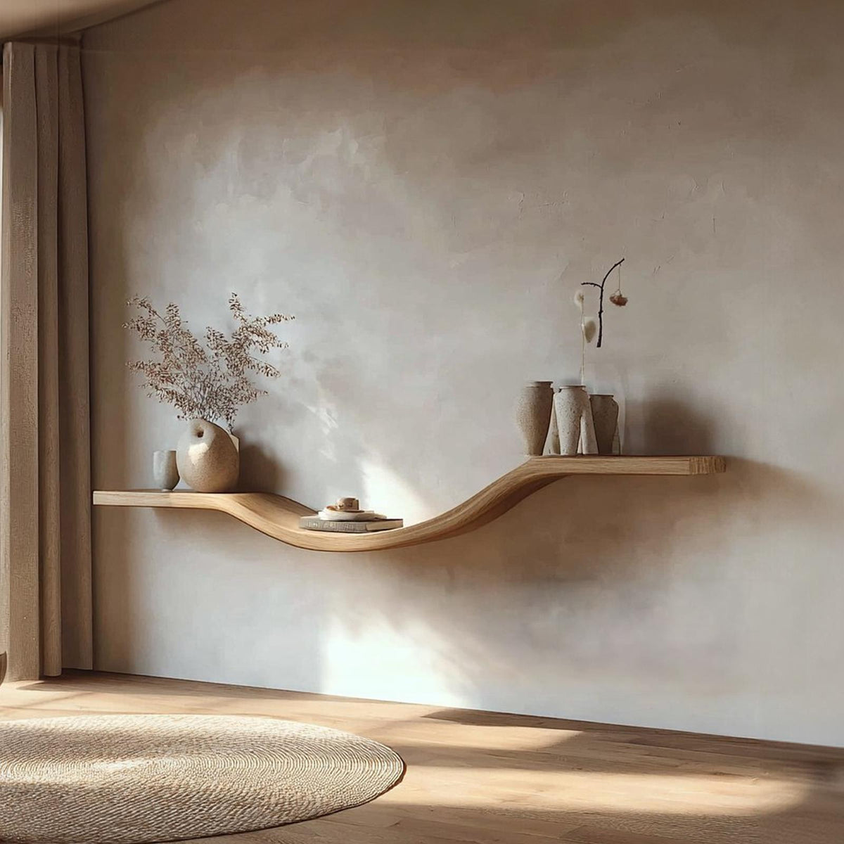 Organic Modern Sculpted Wall Shelf Living Room Or Entryway