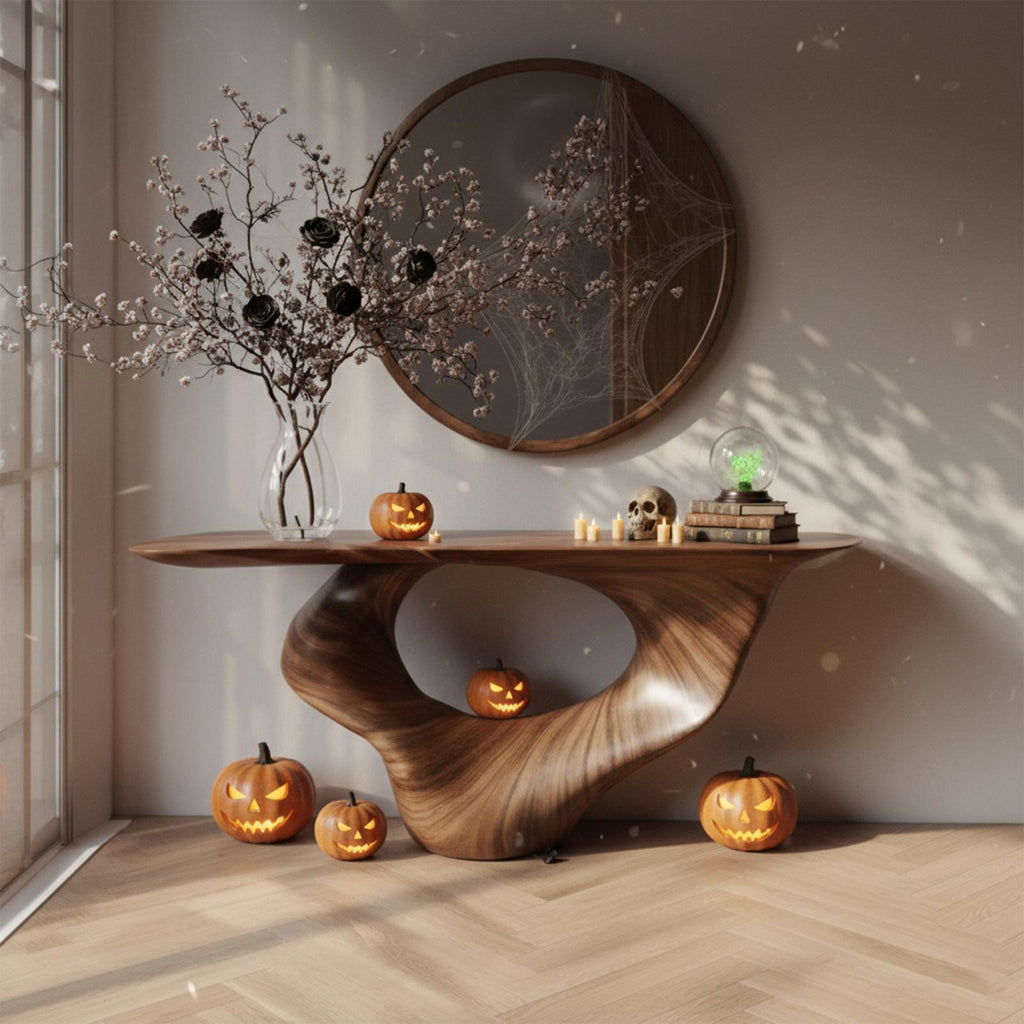 Mid-Century Modern Entryway Table, Rustic Branch Accent Table, Spooky Gothic Wood Console for Living Room & Hallway