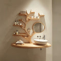 Rustic Organic Wood Tree Trunk Vanity, Live Edge Single Vessel Sink Stand for Bathroom & Spa, Model