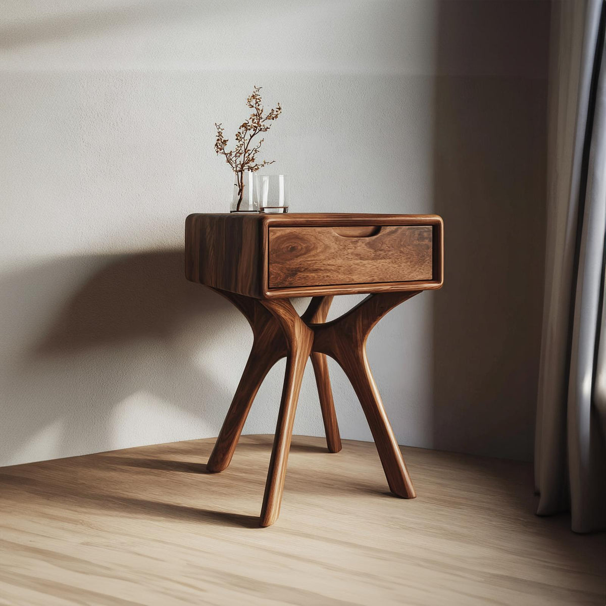 Organic Modern Sculptural Side Table Bedroom Or Living Room