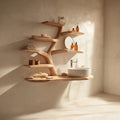 Rustic Tree Branch Bathroom Vanity, Live Edge Natural Wood Pedestal Sink Stand for Washroom & Spa, Model