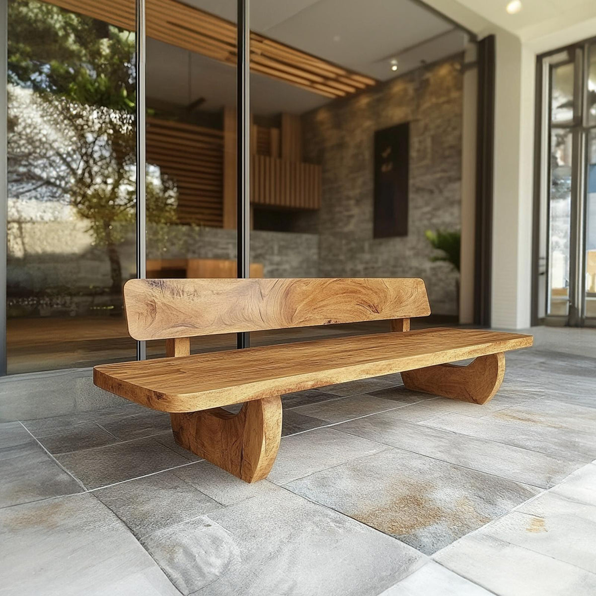 Rustic Handcrafted Style Bench For Entryway Or Bedroom