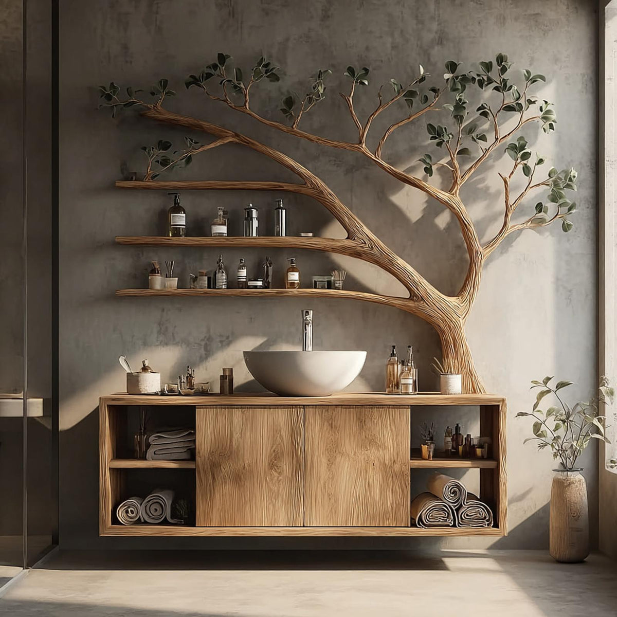 Rustic Tree Branch Vanity Bathroom Or Spa Room