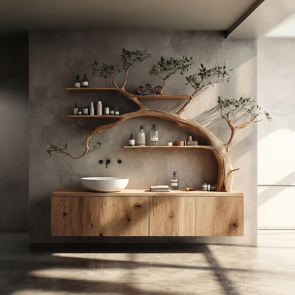 Rustic Organic Tree Inspired Vanity Bathroom Or Meditation Room