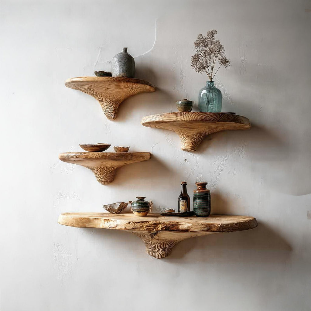 Midcentury Mushroom Shelf Bathroom