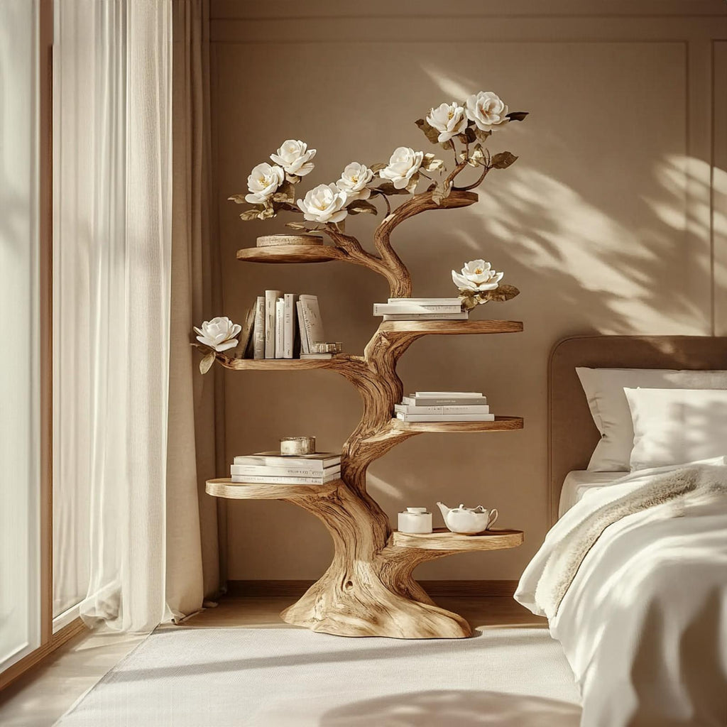 Rustic Wooden Bedside Table Bedroom Living Room Entryway