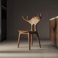 Spry Interior Rustic Sculptural Wooden Chair, Handcrafted Accent Armchair & Dining Room Modern Art Furniture Piece, SINLKIWC036
