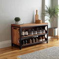 Midcentury Modern Shoe Bench Entryway