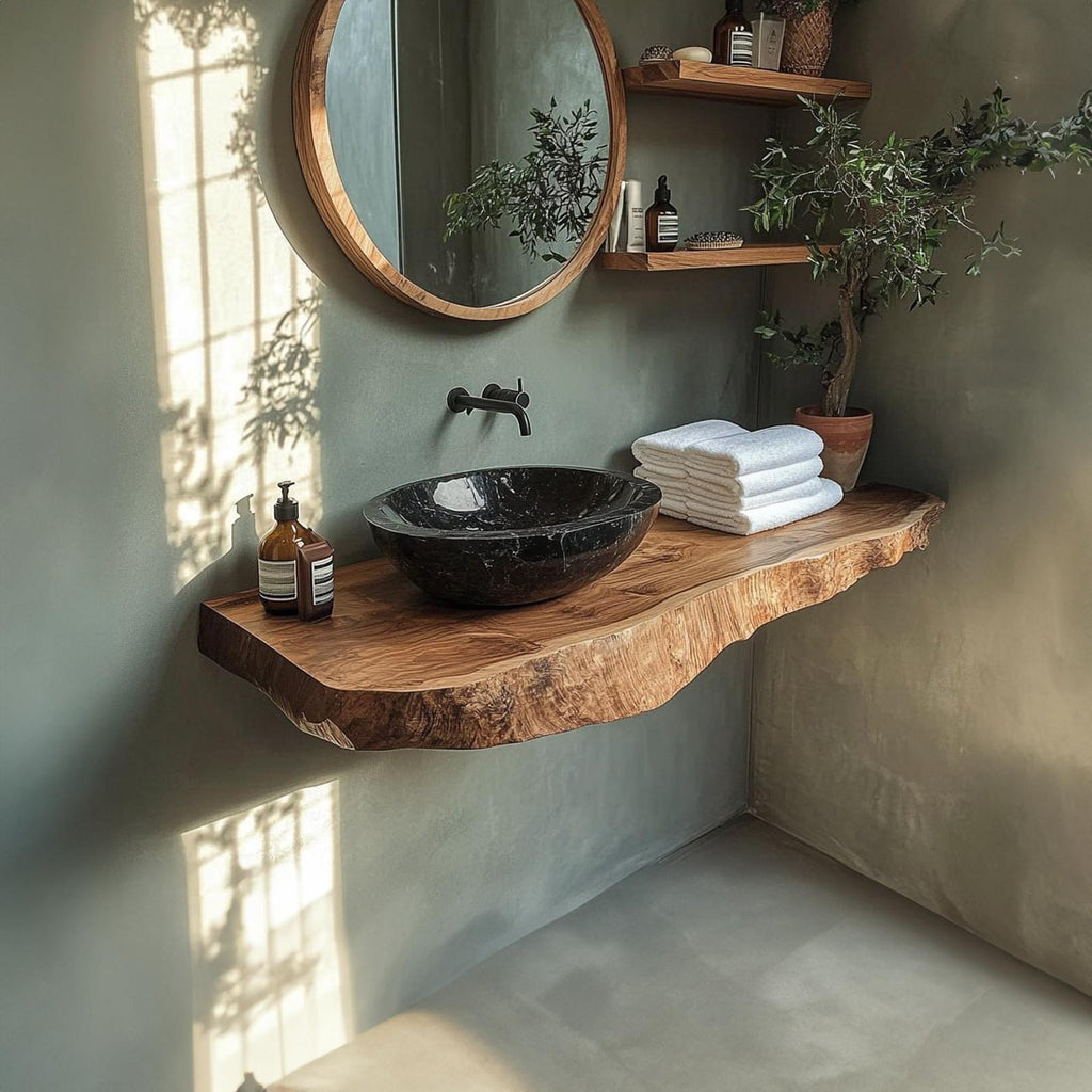 Rustic Single Sink Vanity Bathroom
