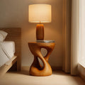 Handcrafted Rustic Wood Sculptural Nightstand, Unique Bedside Table & Decorative End Table for Bedroom Decor