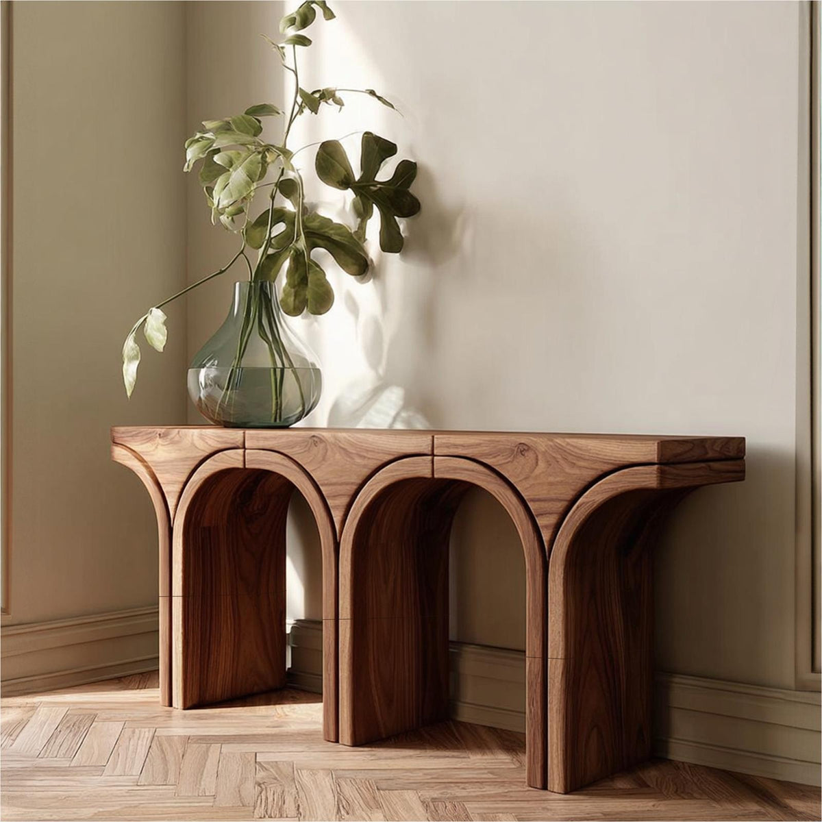 Mid Century Arch Console Table Living Room Entryway