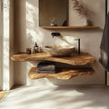 Mid Century Bathroom Vanity Shelf Solid Wood Bathroom Design SINLKIBRV213