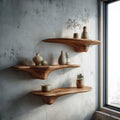 Rustic Mushroom Floating Shelves Office
