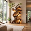 Handcrafted Wood Tree Bookshelf Statement Wall