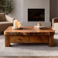 Spry Interior Heirloom Style Solid Wood Coffee Table, Balanced Mid-Century Modern Center Table for Elegant Living Room, SINLKICF316