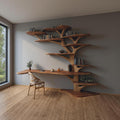 Rustic Tree Bookshelf Desk Home Office Or Study Room