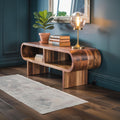 Organic Modern Rounded Wood Cabinet, Curved Bedroom Dresser & Living Room Accent Storage Sideboard, Model