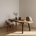 Organic Modern Work Desk, Handcrafted Solid Wood Writing Computer Table for Home Office, Bedside Study Room