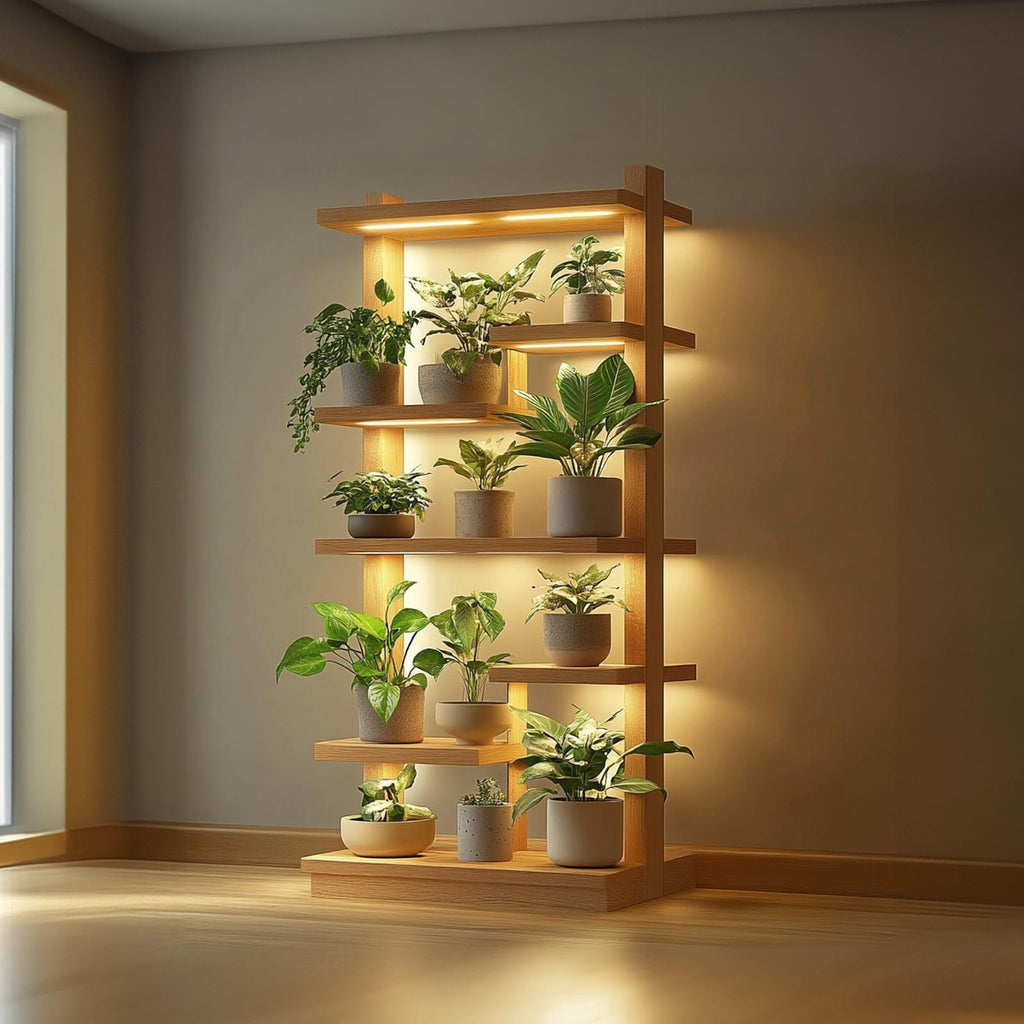 Mid Century Modern Plant Shelf Display Living Room