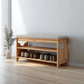 Midcentury Farmhouse Bench Shoe Rack Entryway