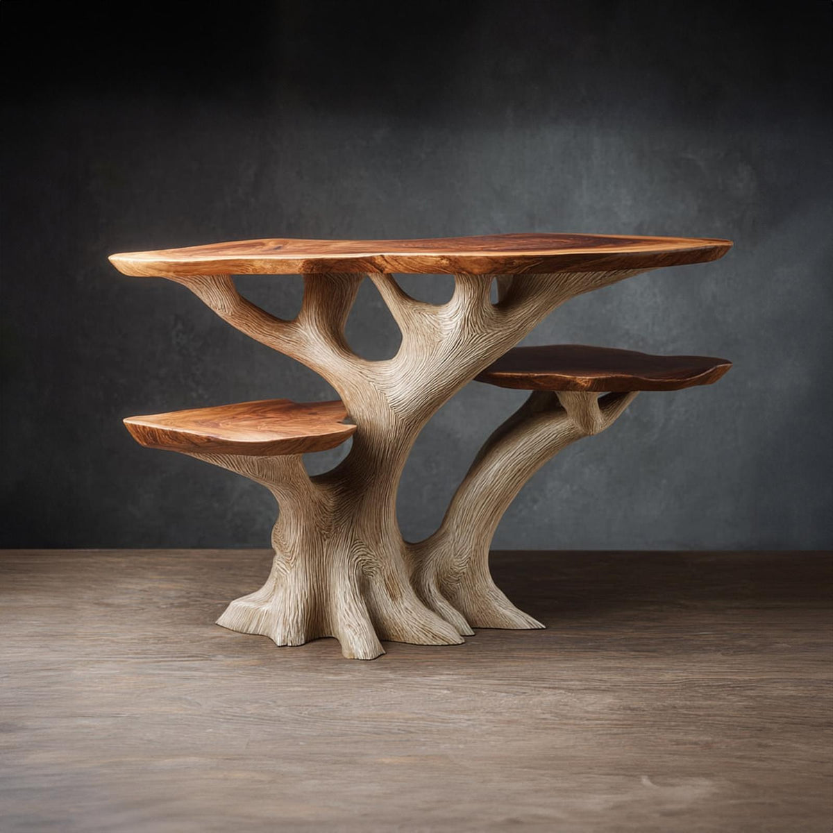Rustic Sculptural Bedside Table Bedroom Living Room Decor