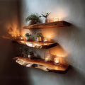 Rustic Floating Shelf Candle Display Bedroom Accent